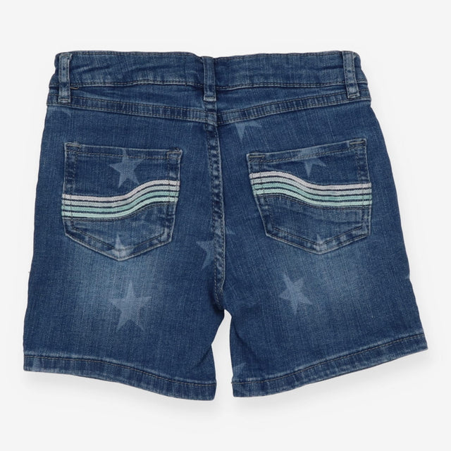 Denim Short with White Stars