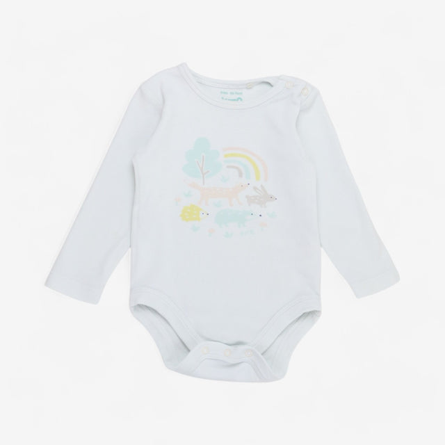 White Pastel Woodland Animal Bodysuit