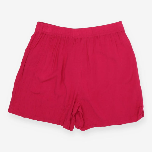 Magenta Crinkle Viscose Pull On Shorts