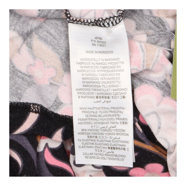 Black Pink Floral Viscose Stretch Jersey Wrap Shor