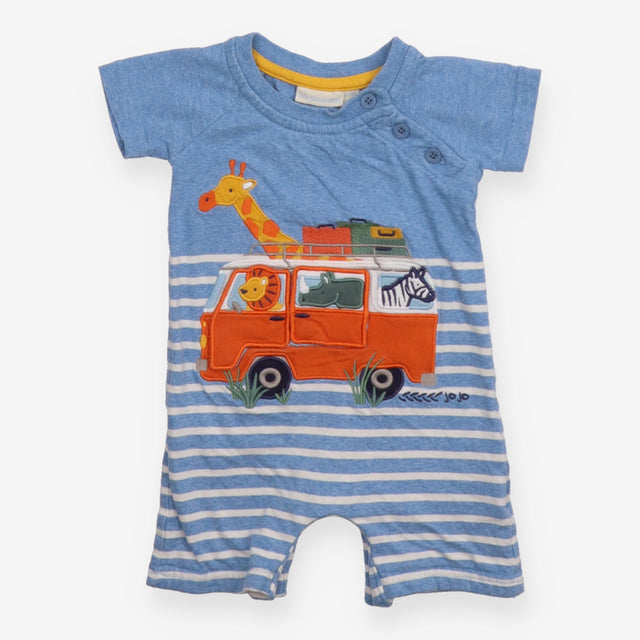 Romper blue striped jungle tour van