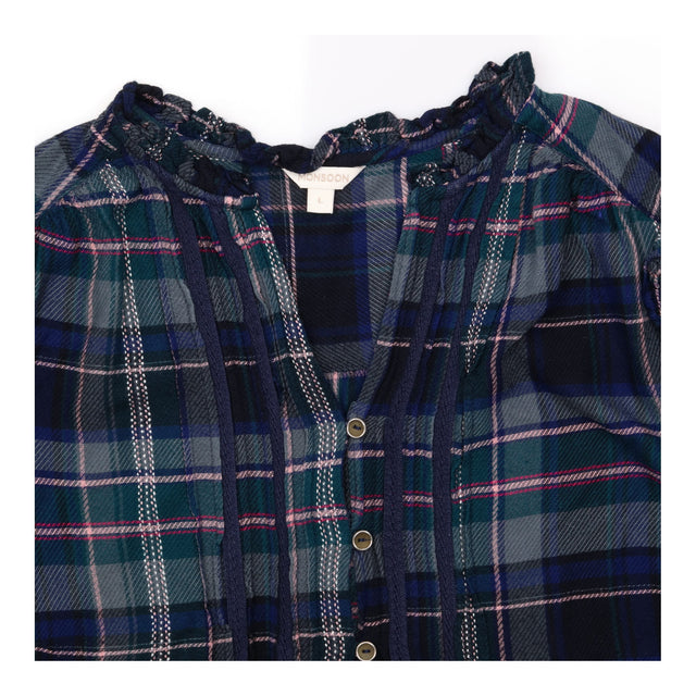 Check Blouse Navy and Pink