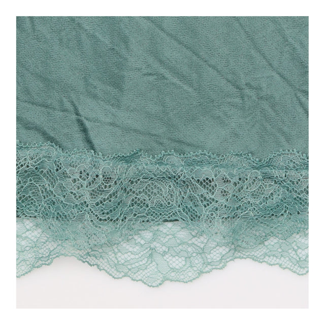 Midi Skirt Lace Trim Dark Sage Long