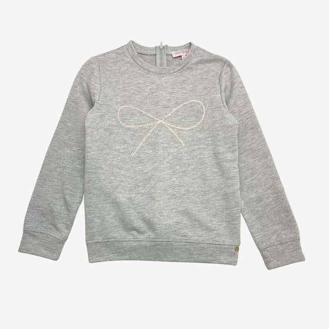 Pink bow grey jersey sweater