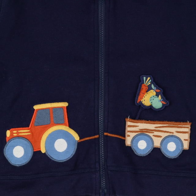 Hoodie Zip Navy Tractor & Trailer Reversible