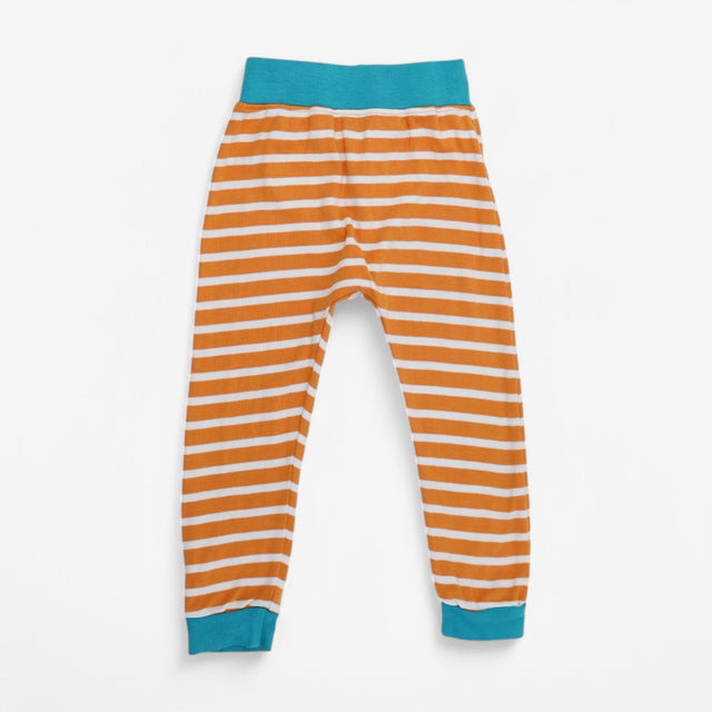 Joggers orange stripe turquoise cuff