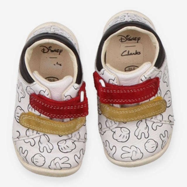 First Walker white Mickey hands velcro red yellow