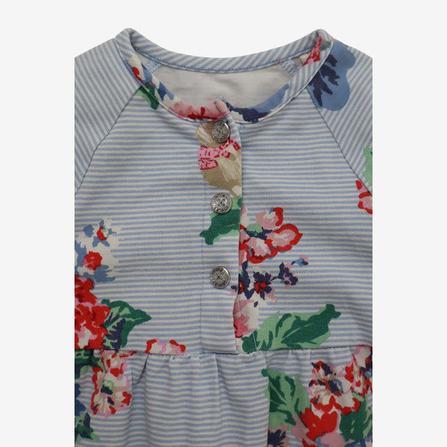 Dress Jersey Long Sleeve Blue Stripe with Floral P