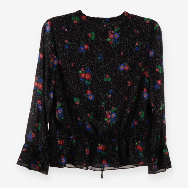 Boho Floral Blouse, Black