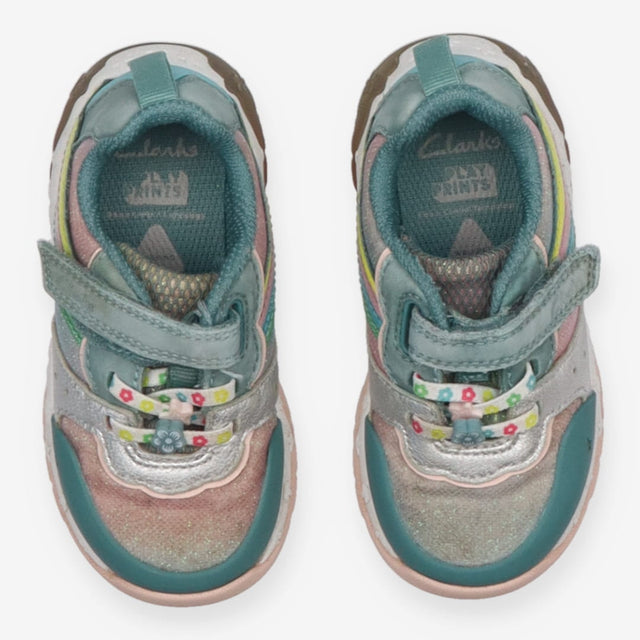 Trainers Blue with Rainbow Print
