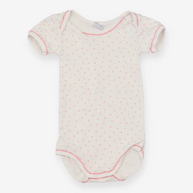 White Bodysuit with Pink Hearts