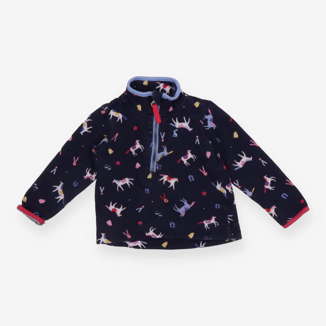 Sweater 1/2 zip navy horses