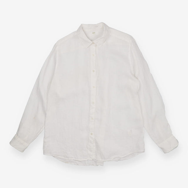 White Linen Shirt Long Sleeve Button Down