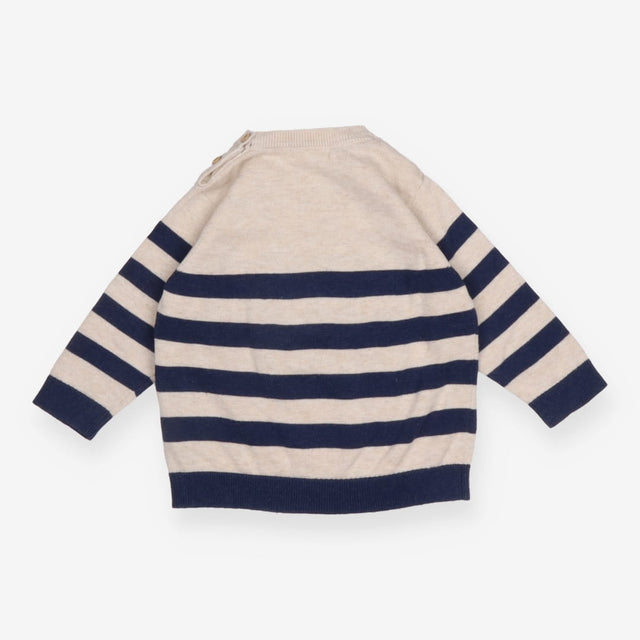 Sweater Knit Navy Stripe