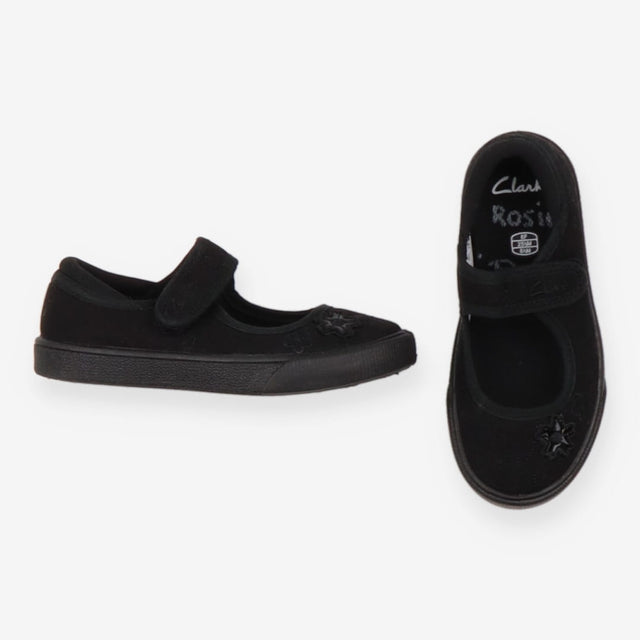 Plimsols black with flowers