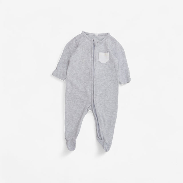 Grey Sleepsuit with White Pocket