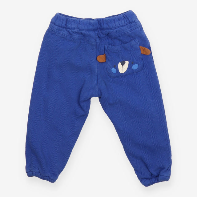 Blue joggers with bear pocket