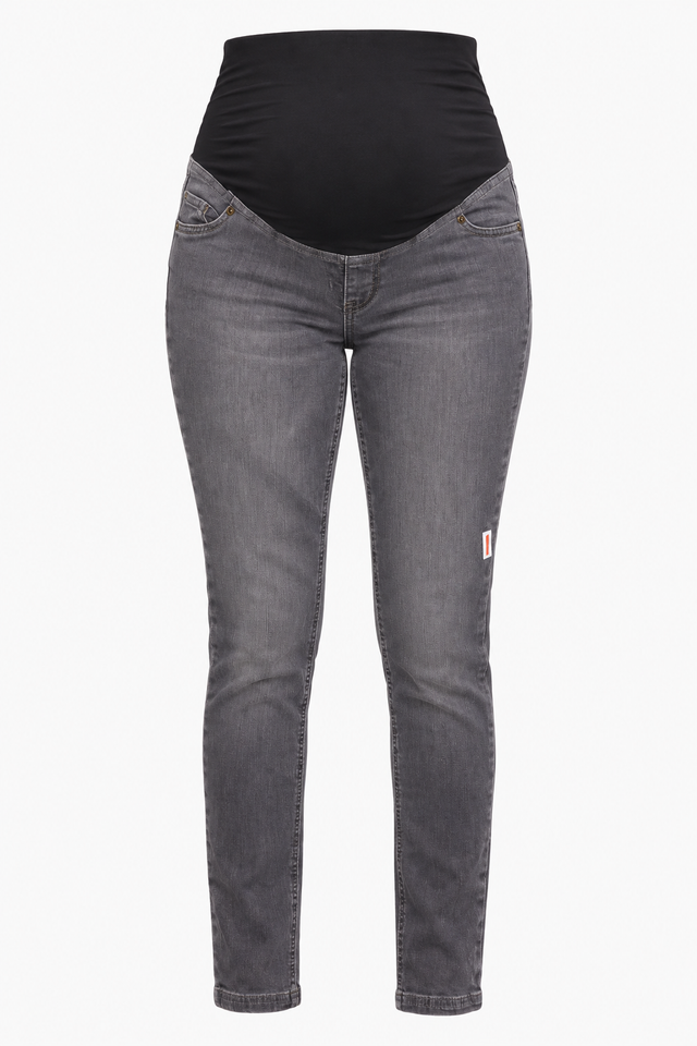 Jeans Grey Cotton Stretch Over-Bump Maternity Skin
