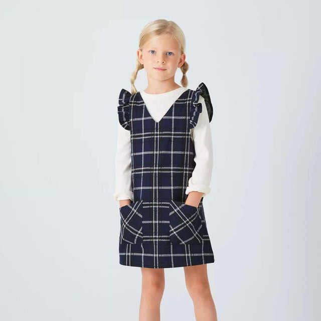 Blue Tartan Dress & Top Set