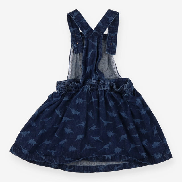 Dino denim pinafore