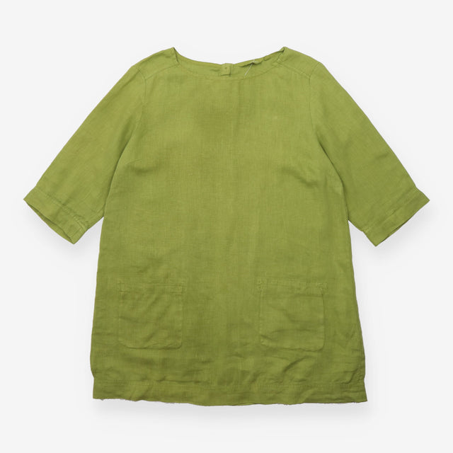 Tunic Olive Green Long Sleeve Round Neck Patch Poc