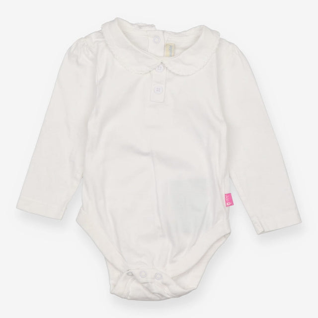 Plain White Collared Bodysuit