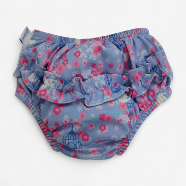 I Play - Swim Nappy Blue Doves & Flowers