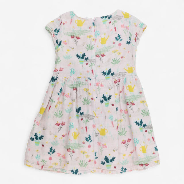 Dress woven pink garden
