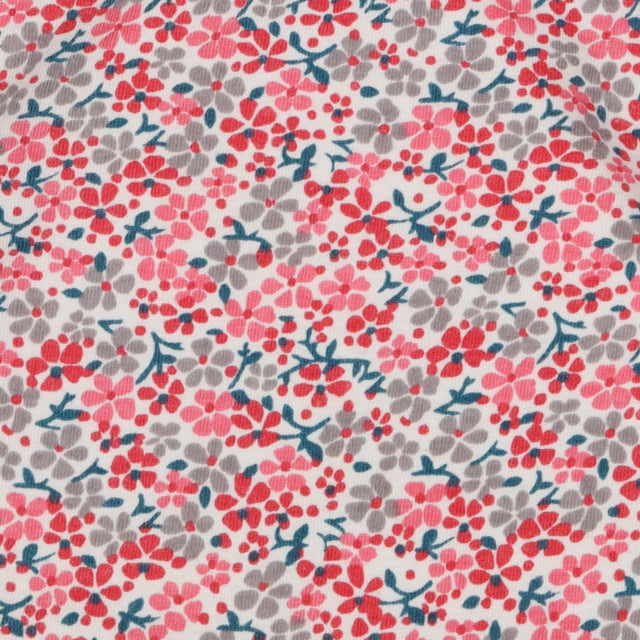 Tee LS pink grey floral
