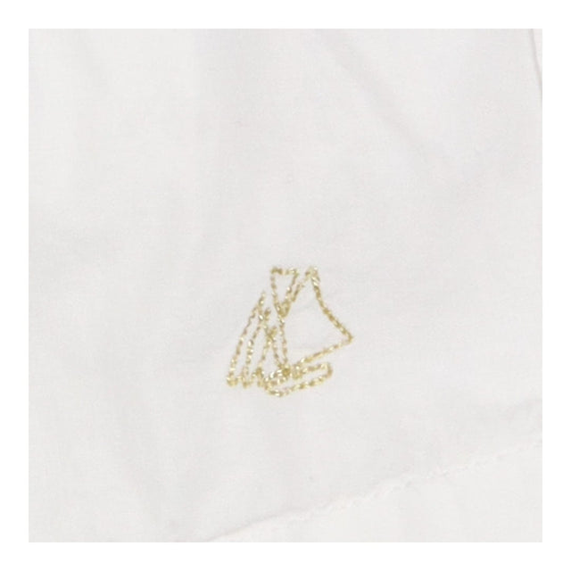 Dress white SS net sleeve tuille lining