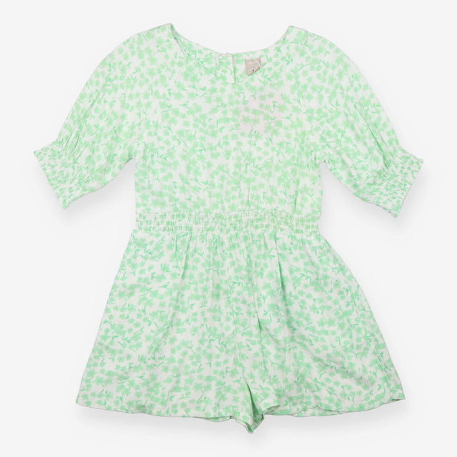 Playsuit white green floral