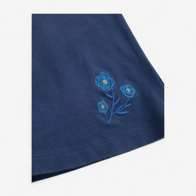 Trouser Jersey Blue Flares with Blue Flowers