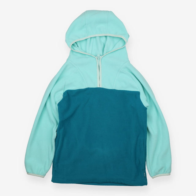 Blue and Green hooded fleece