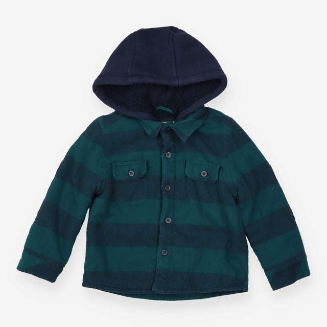 Shacket green hooded check