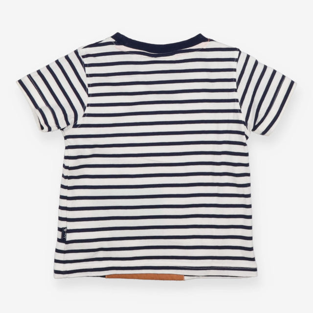 Tee SS white navy stripe walrus sunglasses