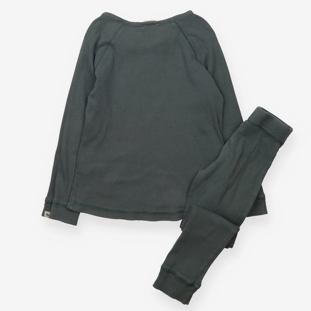 Outfit green rib LS tee leggings 2pc