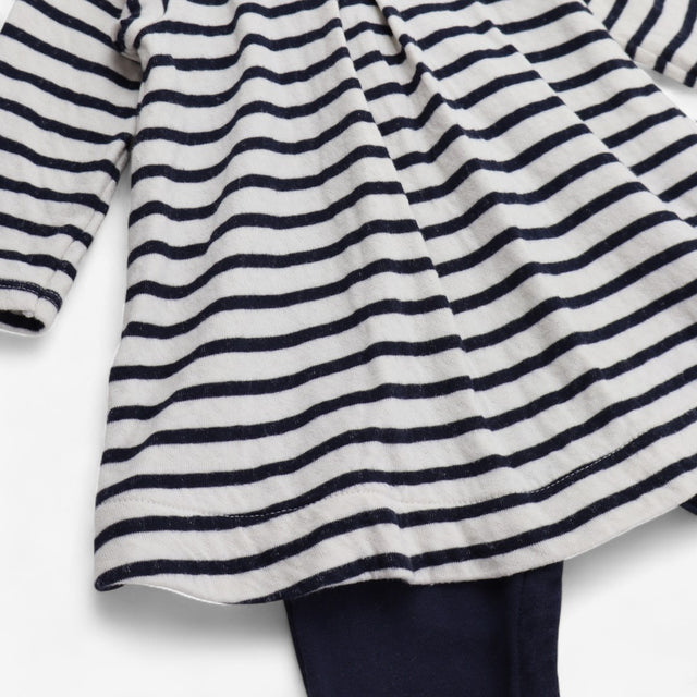 Navy Striped Romper Dress