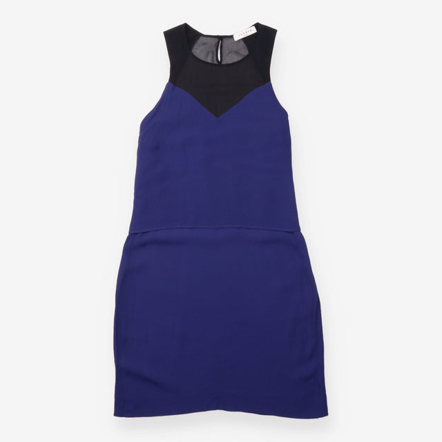 Dress Navy Sheer Black Yoke Layered M
