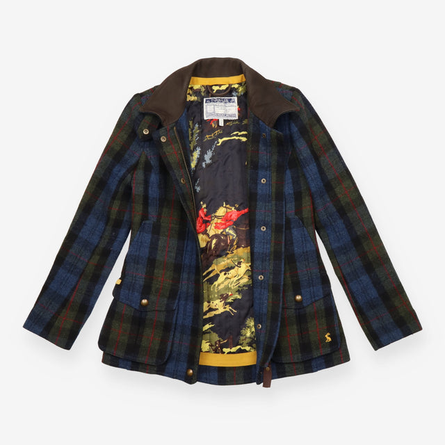 Field Jacket Navy Green Red Check Cord Collar