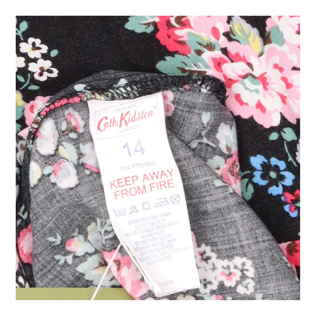 Cath Kidston Black Floral Tea Dress Short Sleeve