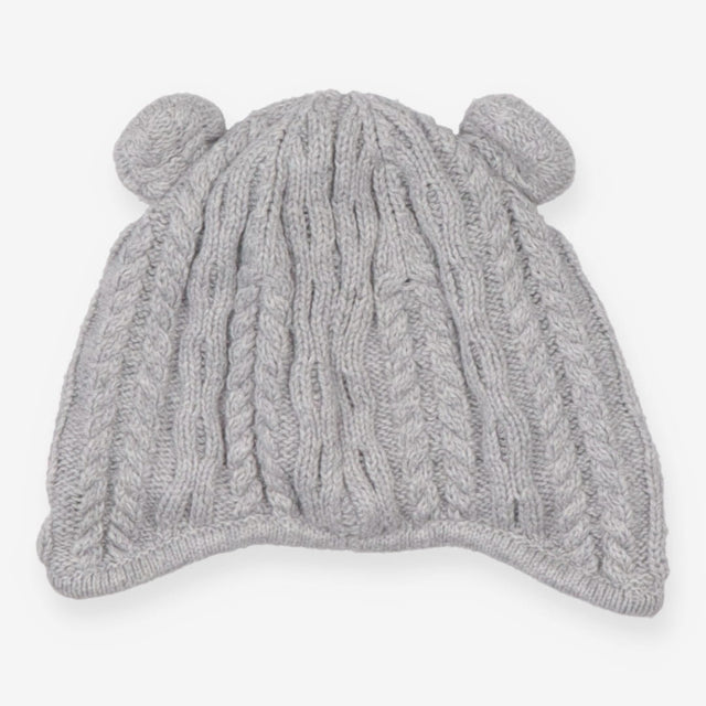 Grey knit hat with ears