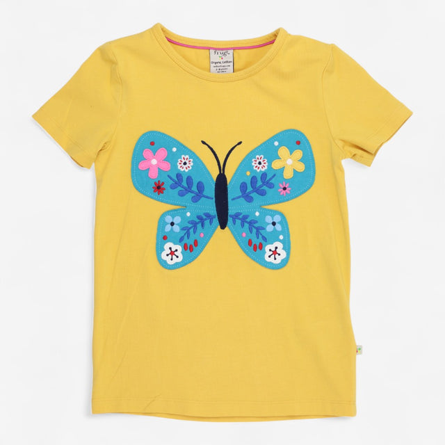 T-shirt Yellow Butterfly Applique