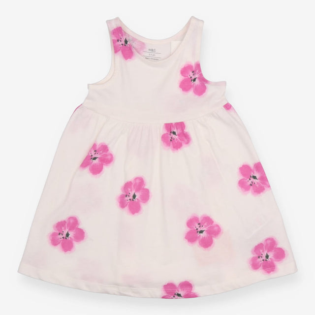Dress sleeveless white floral