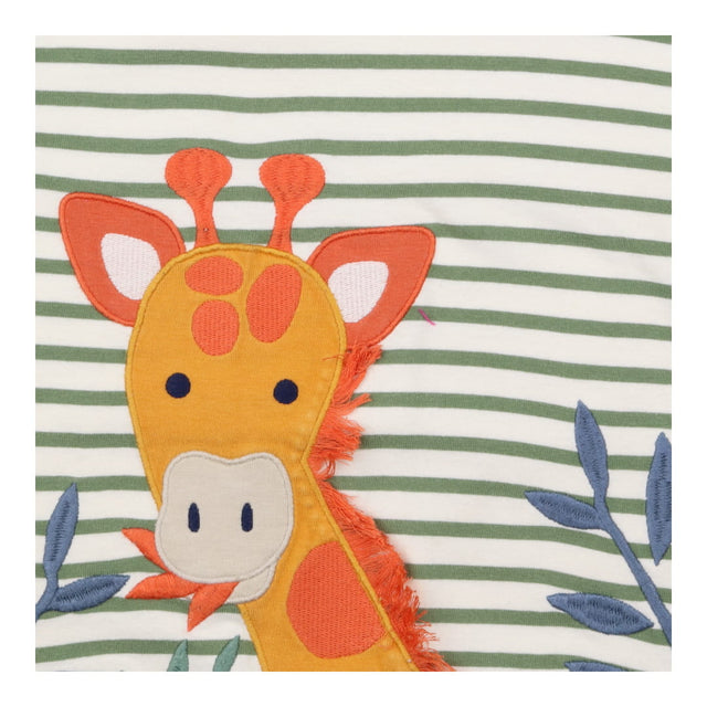 Tee green stripe SS giraffe