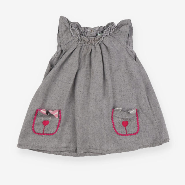 Grey Dress Cat Pockets