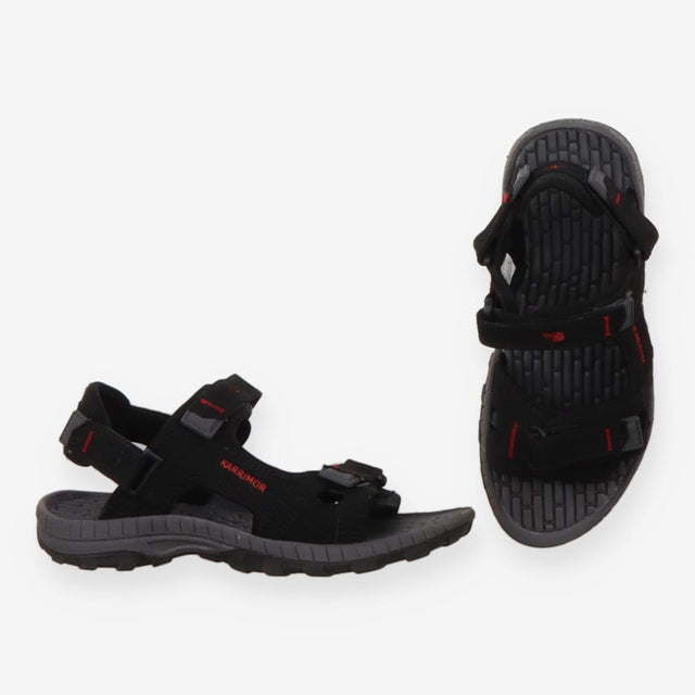Black and red sandals