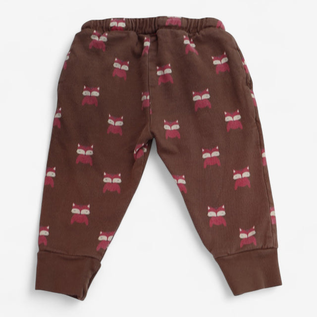 Joggers Brown Knee-patch with Red Foxes