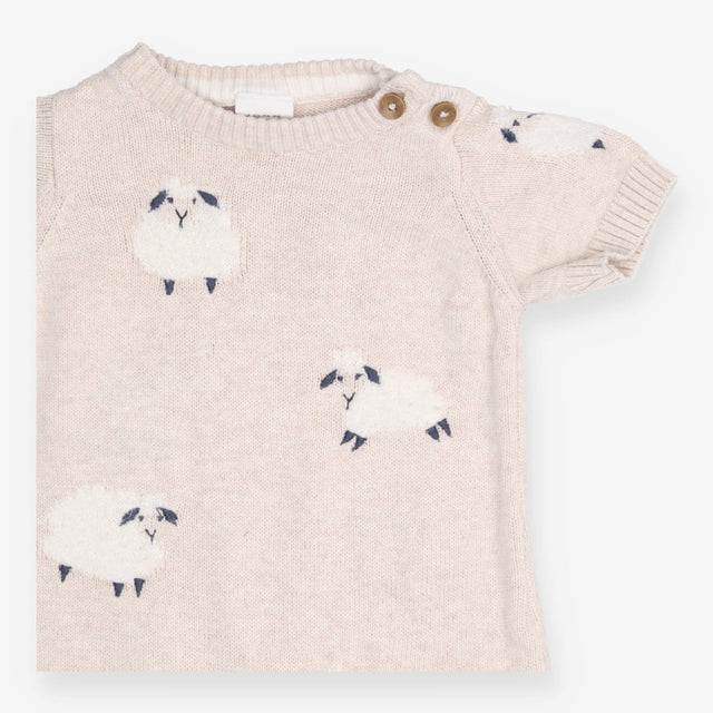 Romper knit cream sheep