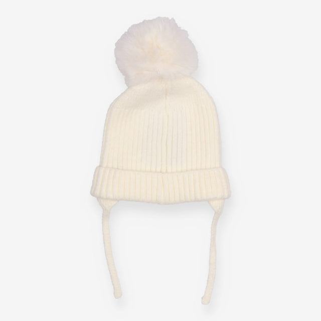 Knitted hat with pom-pom white