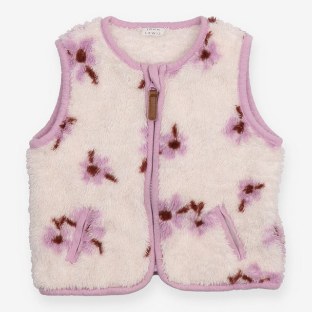 Gilet white and purple fleece